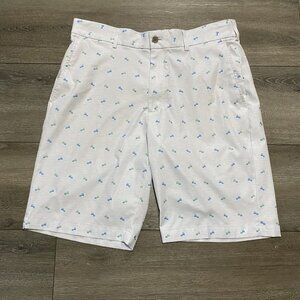 Walter Hagen Mens Golf Shorts 11 Majors Size 34 White Flat Front Golf Carts